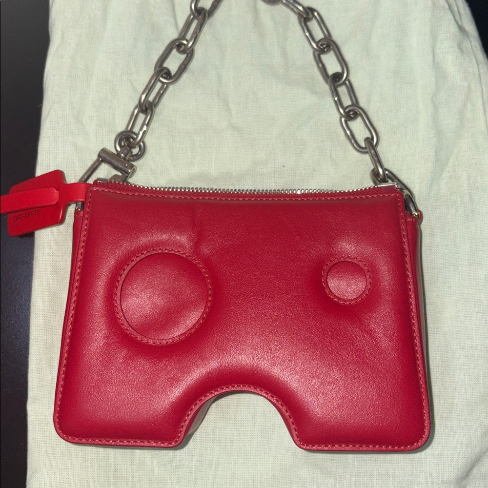 Off-white Red Leather Shoulder Bag